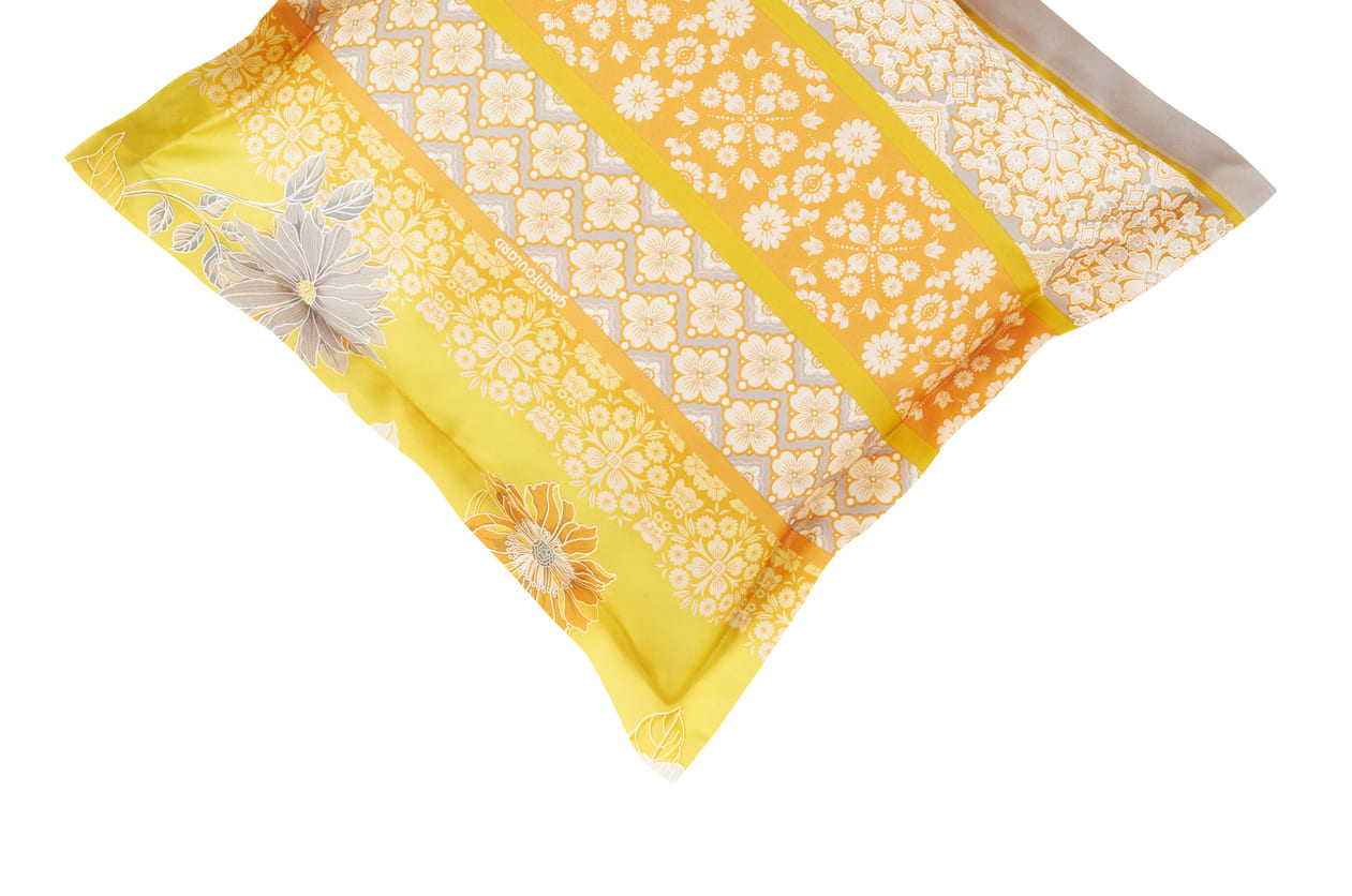 Housse De Coussin Bassetti AGRIGENTO - Satin Coton 100% Qualité Premium 40x80 Cm Couleur Or