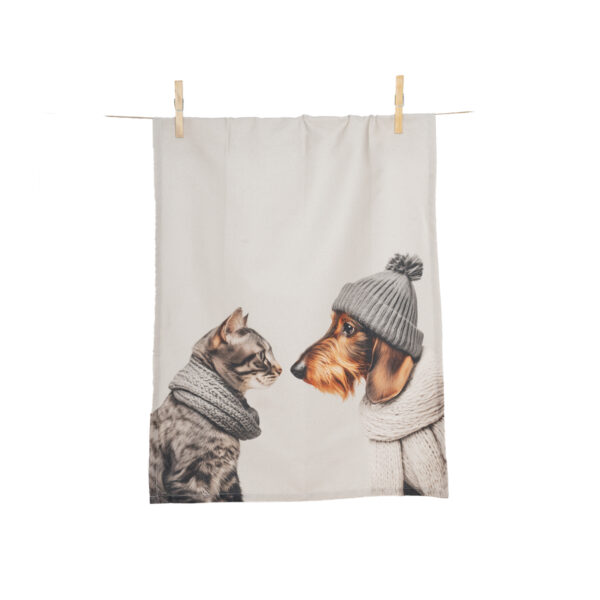 CAT LOVES DOG_50x70_light grey CAT LOVES DOG_50x70_light grey
